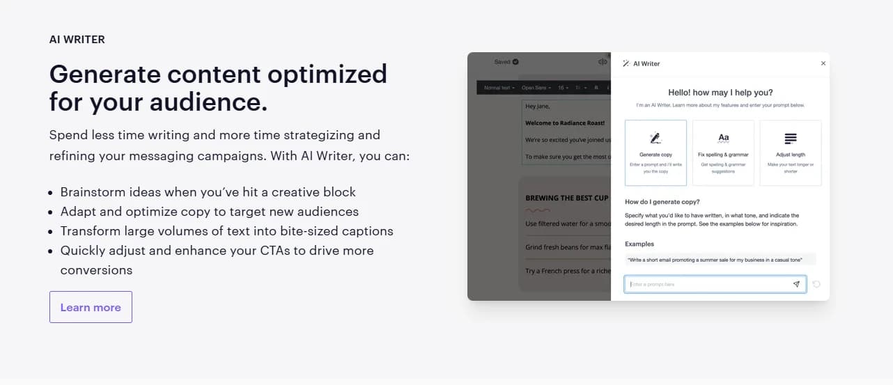 Campaign Monitor AI Writer