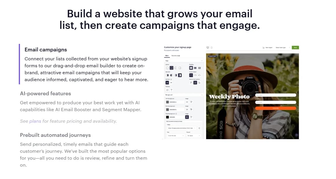Campaign Monitor Website Builder
