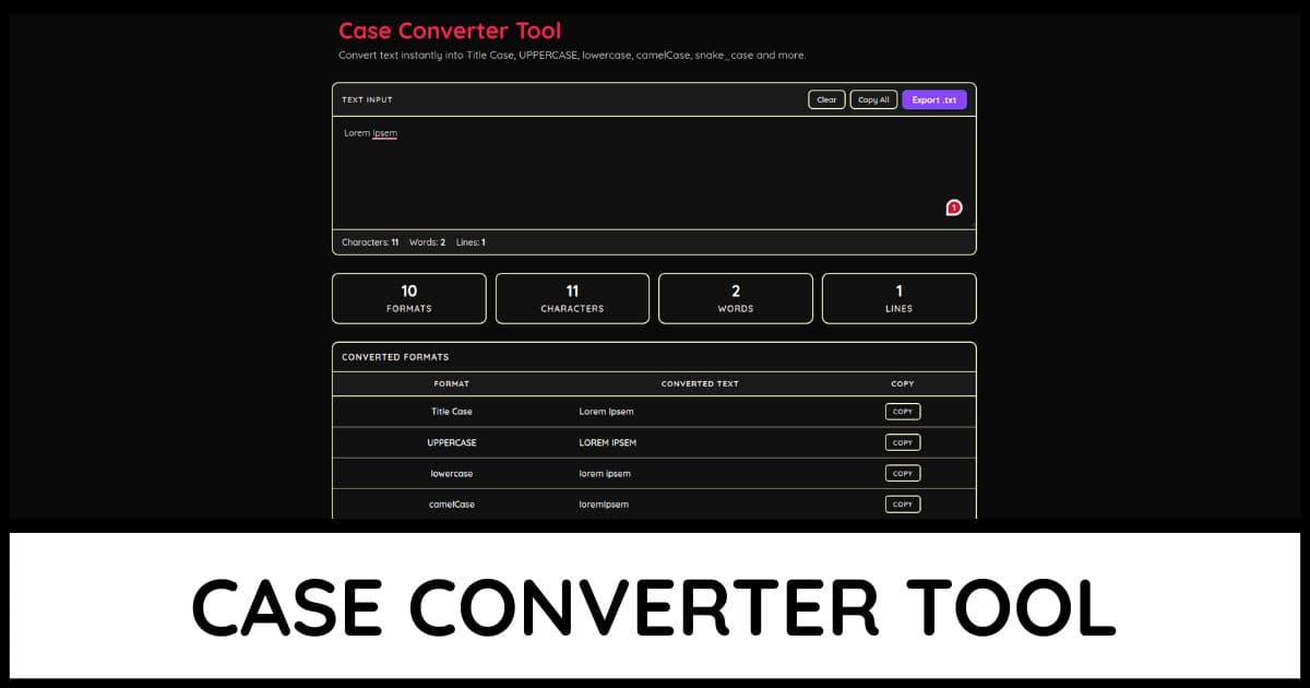 Case Converter Tool