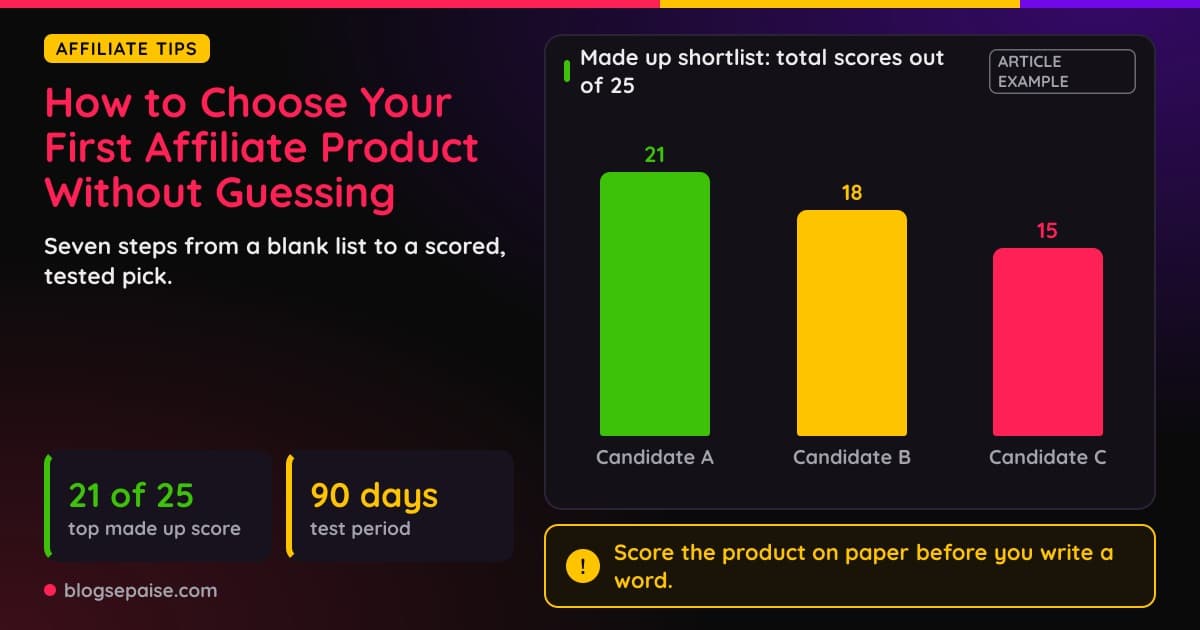 How to choose your first affiliate product without guessing