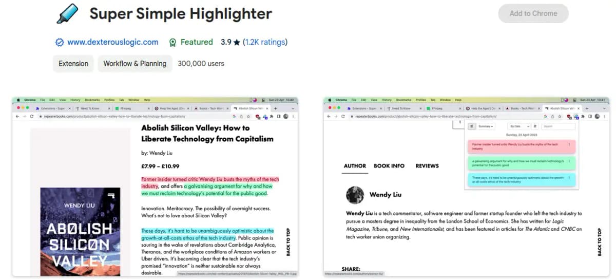 Super Simple Highlighter Chrome extension for notes