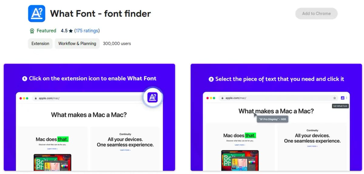 WhatFont Chrome extension for font identification