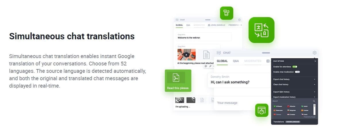 ClickMeeting Chat Translation
