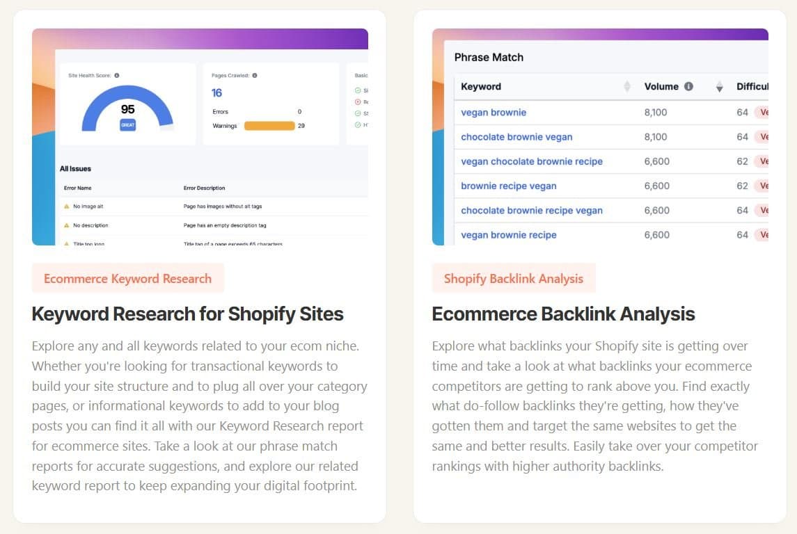 Clicks Shopify SEO Features
