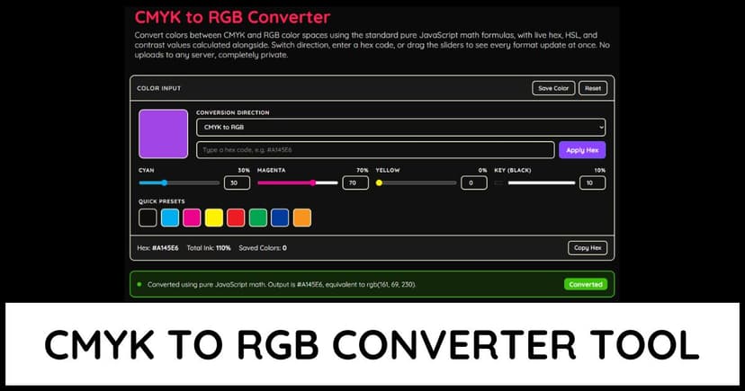 CMYK to RGB Converter