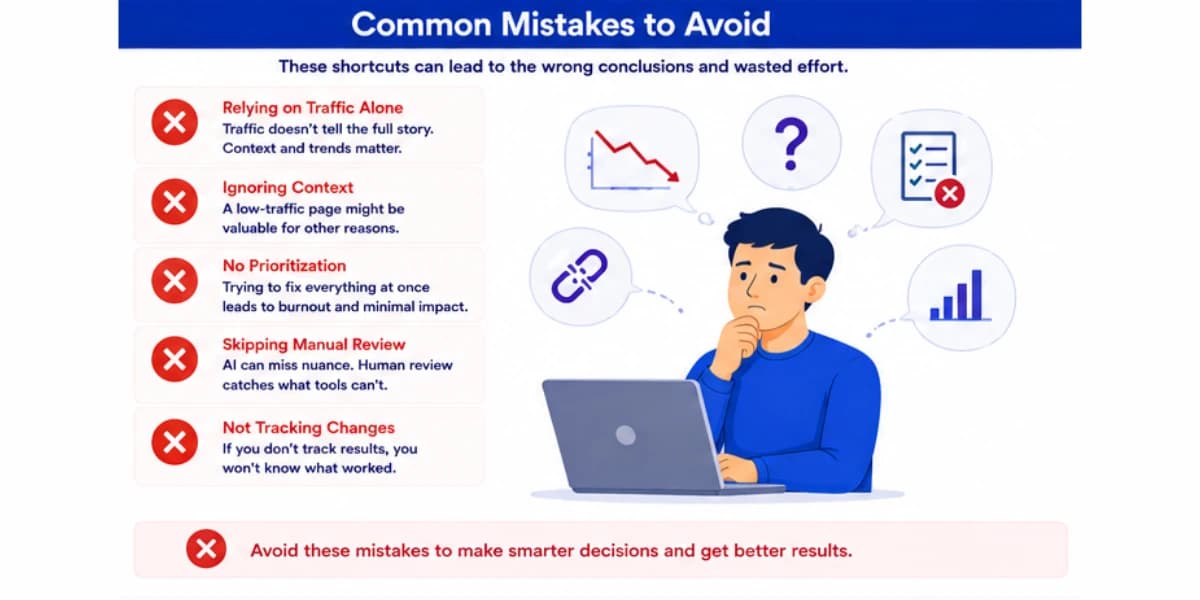 Common mistakes to avoid in content audit