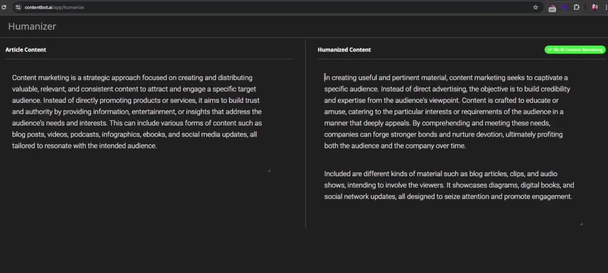 ContentBot AI Content Humanizer
