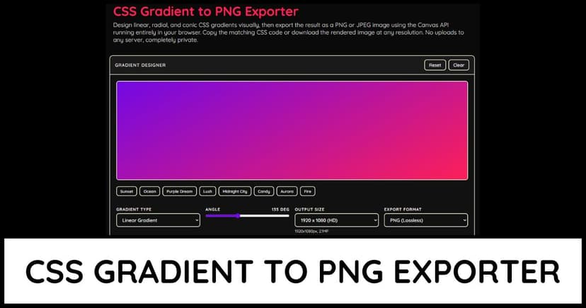 CSS Gradient To PNG Exporter
