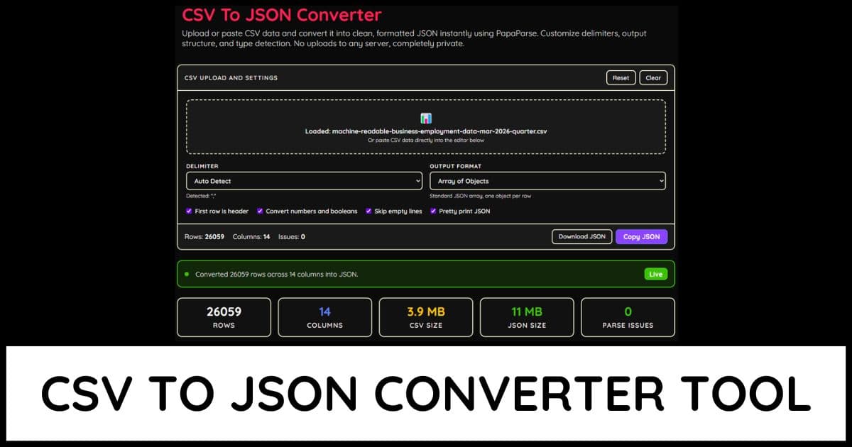 CSV To JSON Converter