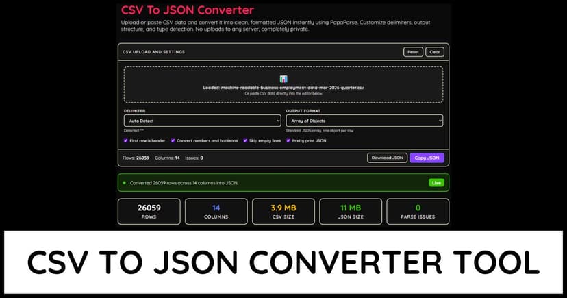 CSV To JSON Converter