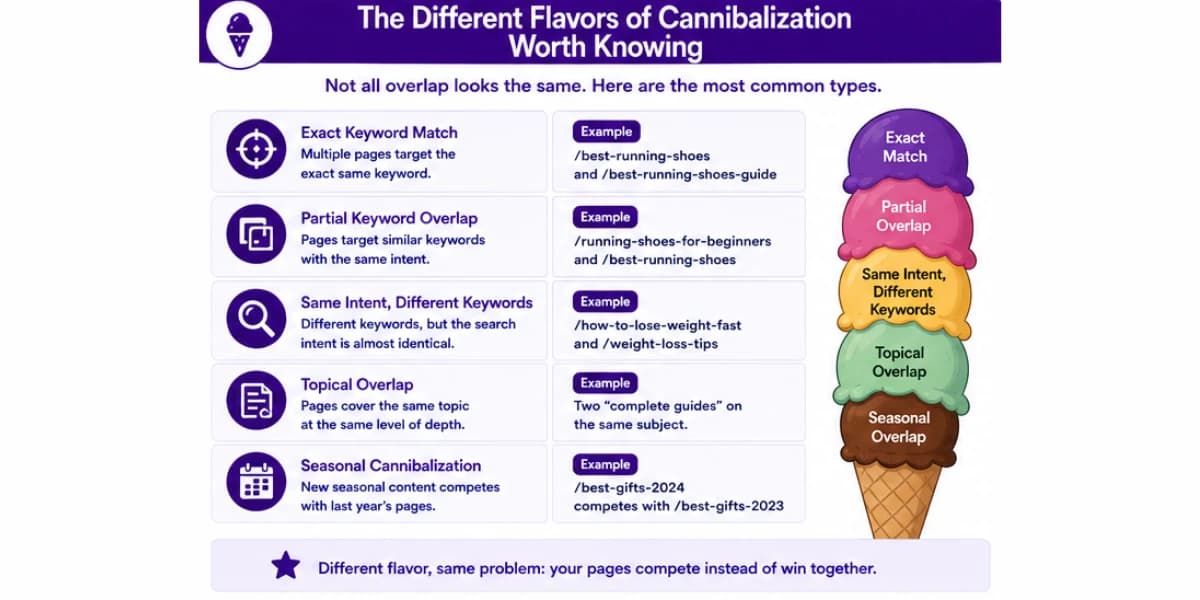Different flavors of keyword cannibalization