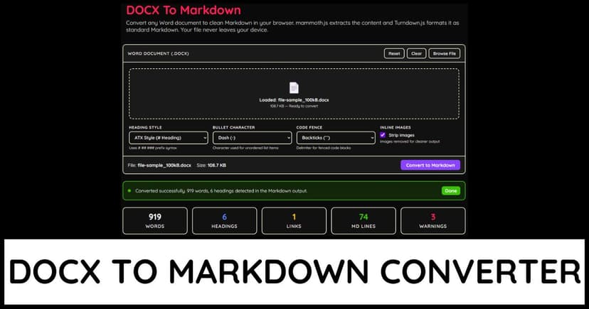 DOCX to Markdown
