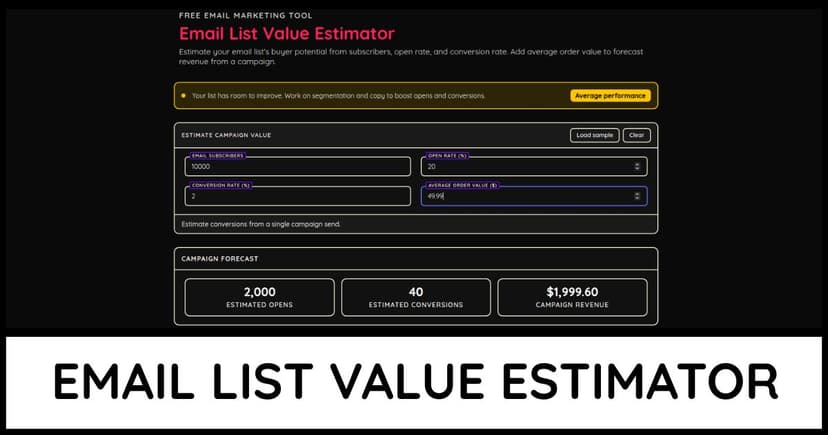 Email List Value Estimator