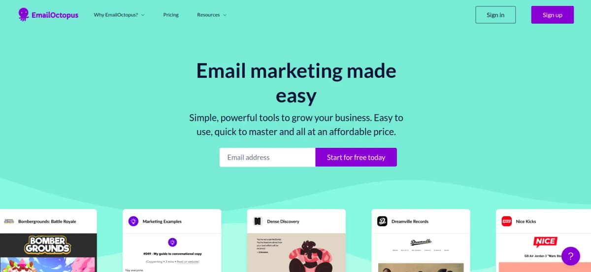 EmailOctopus affordable email marketing