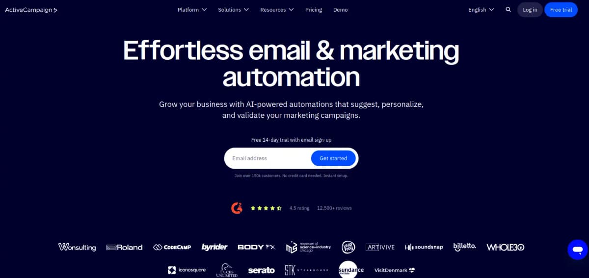 ActiveCampaign email marketing tool