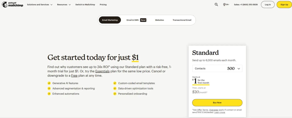 Mailchimp pricing