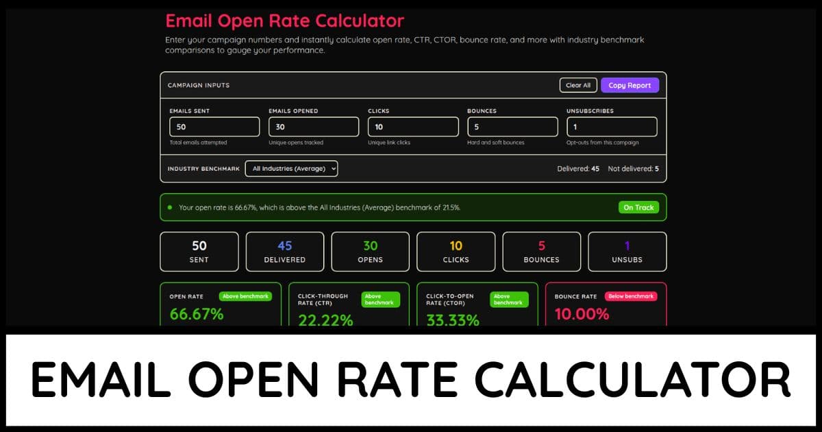 Email Open Rate Calculator