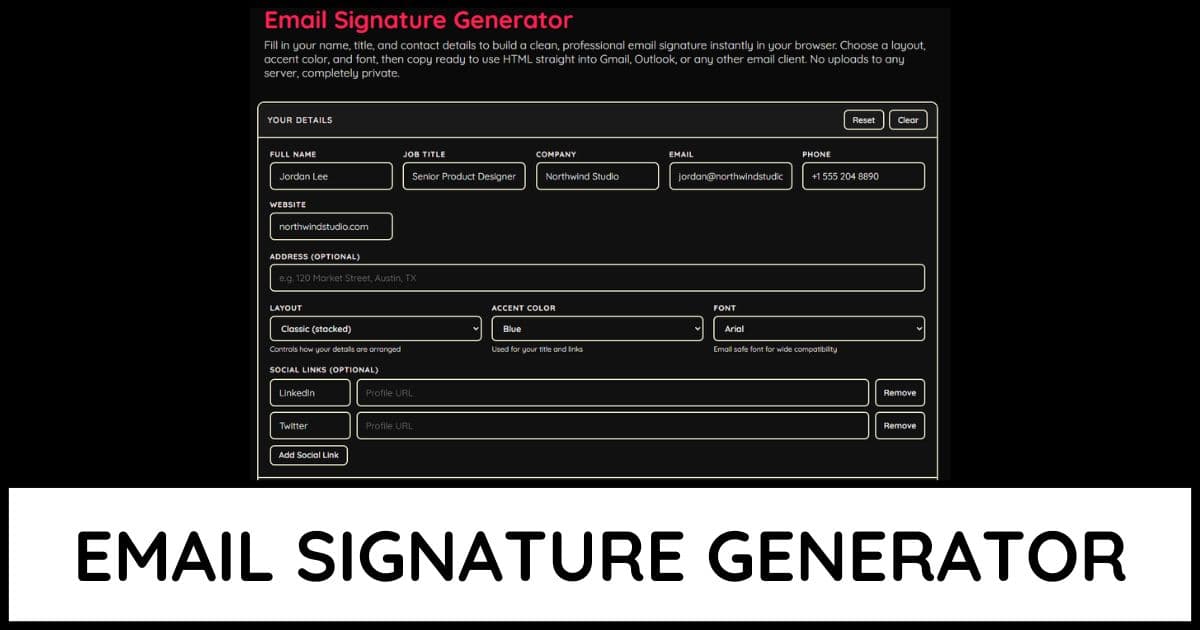 Email Signature Generator