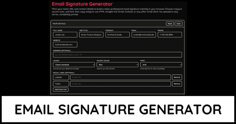 Email Signature Generator