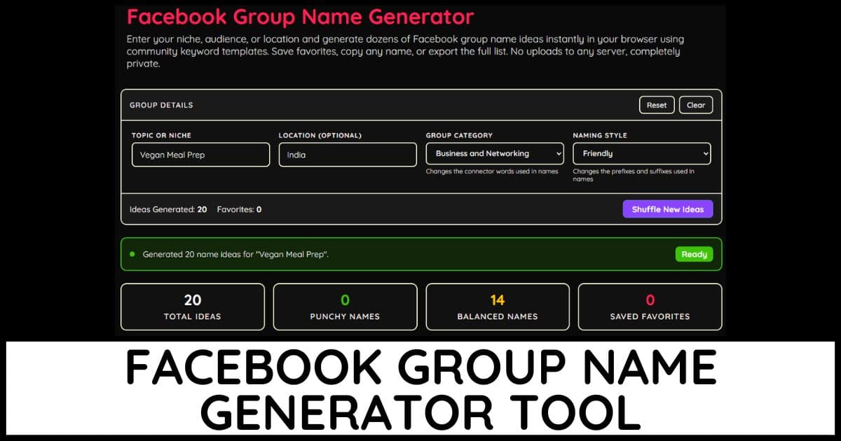 Facebook Group Name Generator