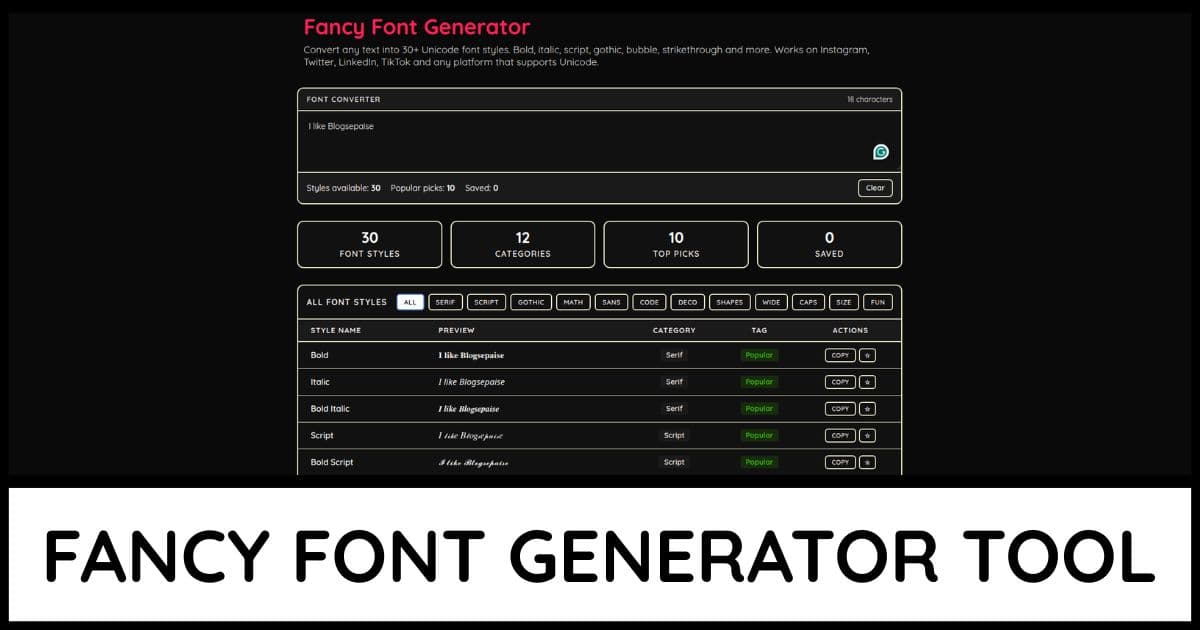 Fancy Font Generator