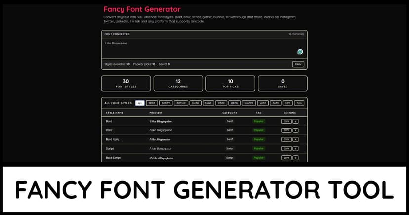 Fancy Font Generator
