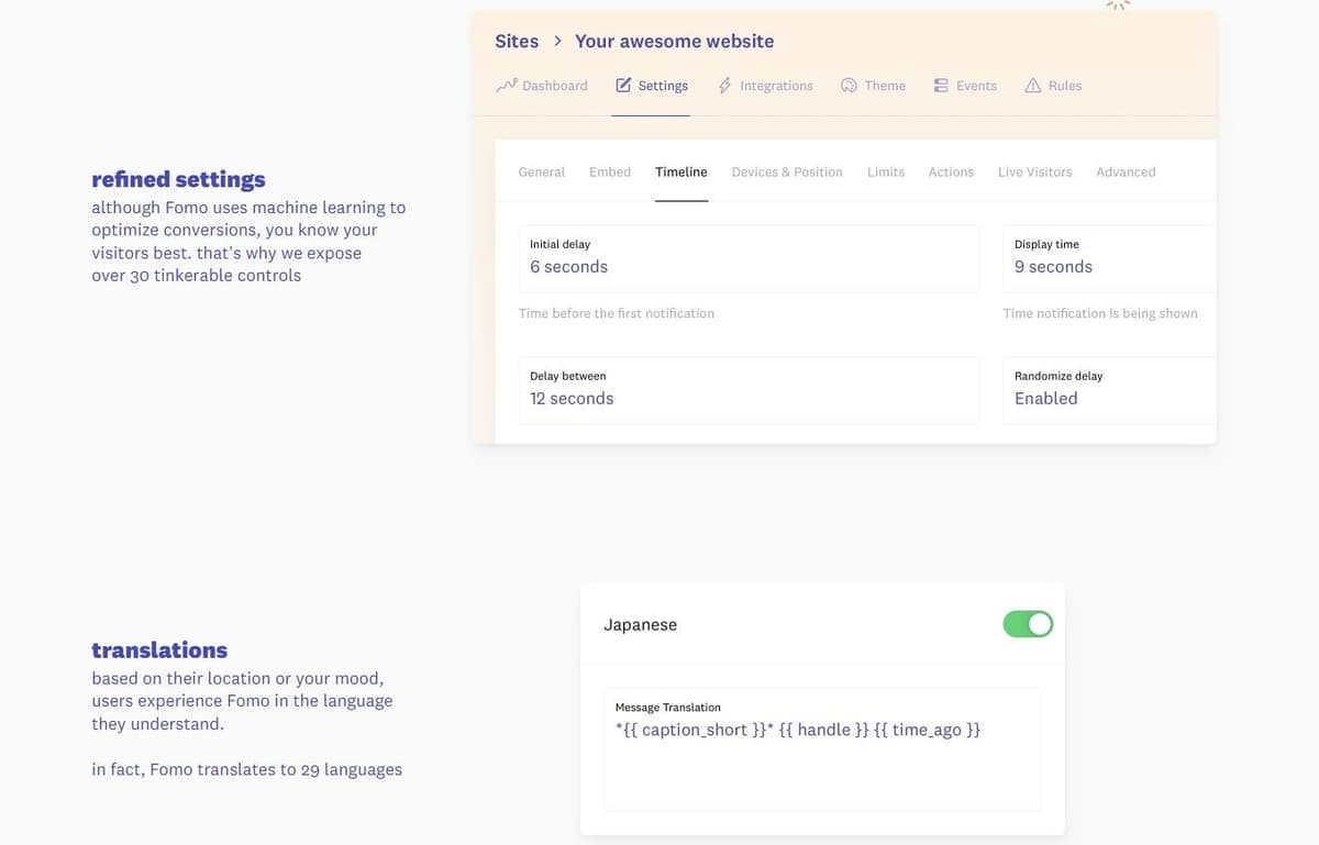 Fomo Translation Features