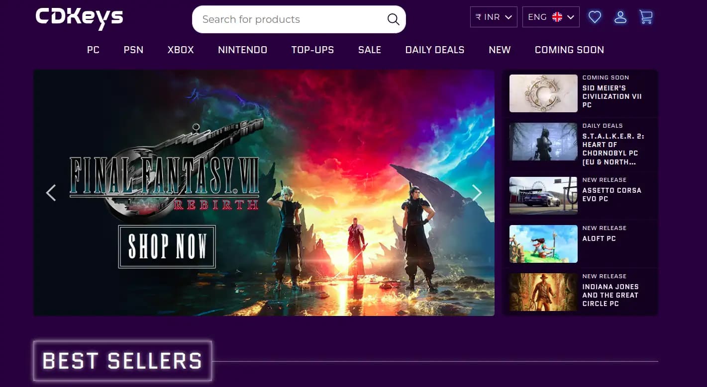 CDKeys discounted digital game codes marketplace