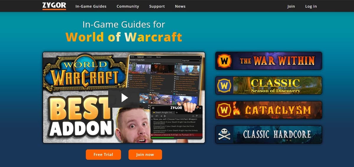 Zygor Guides in-game guides for World of Warcraft