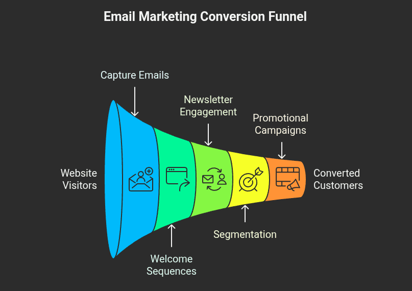 Email marketing for affiliate site traffic generation