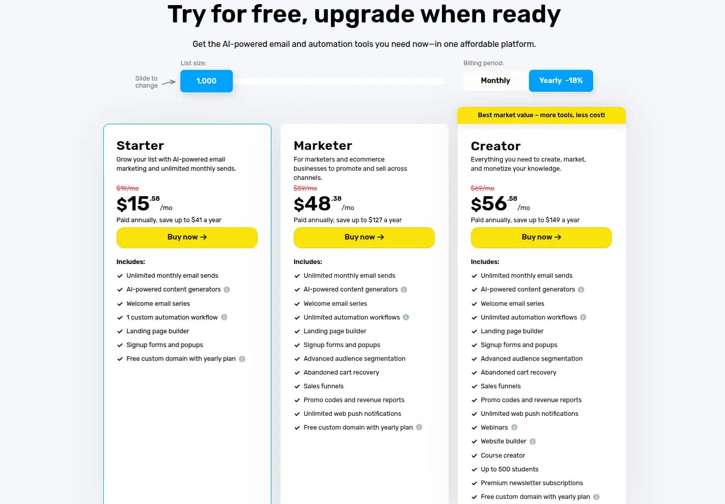 getresponse review pricing plans