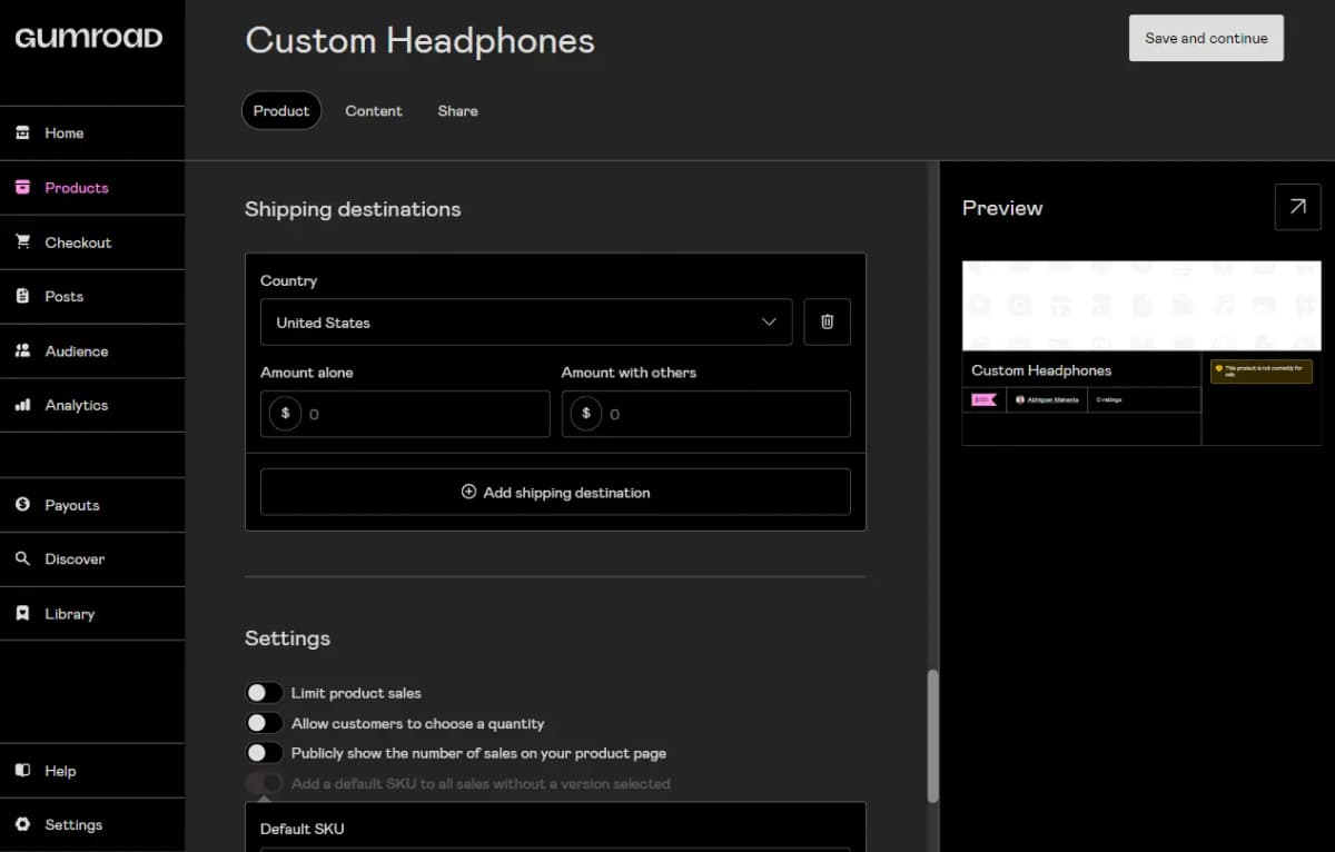 Gumroad Physical Product Shipping