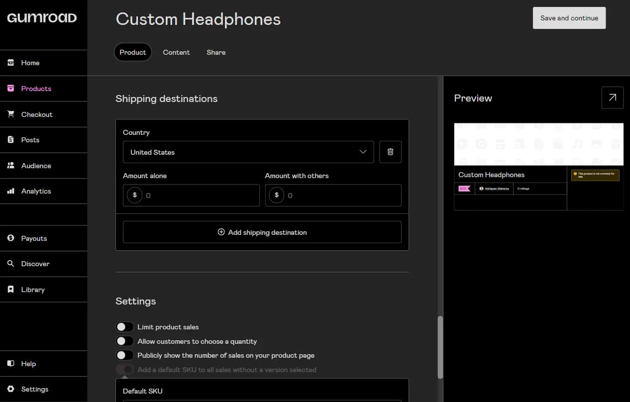 Gumroad Physical Product Shipping