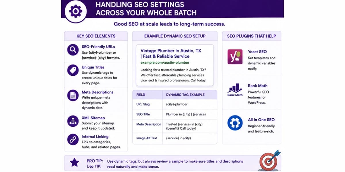 Handling programmatic SEO using WordPress settings