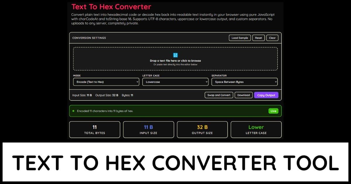 Text To Hex Converter