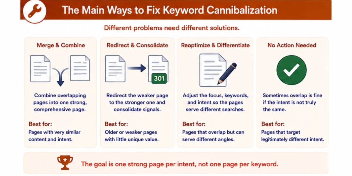 How to fix keyword cannibalization