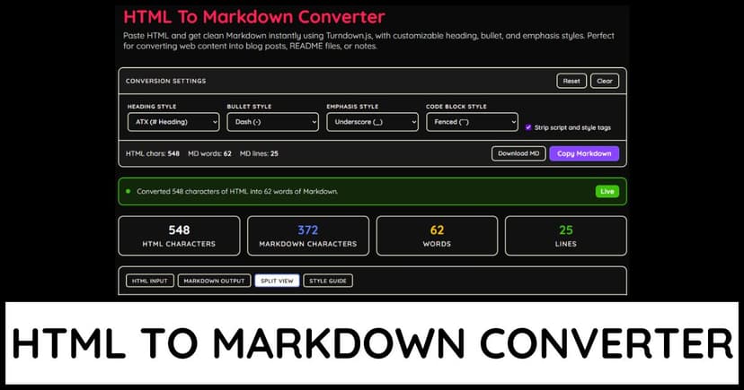 HTML To Markdown Converter