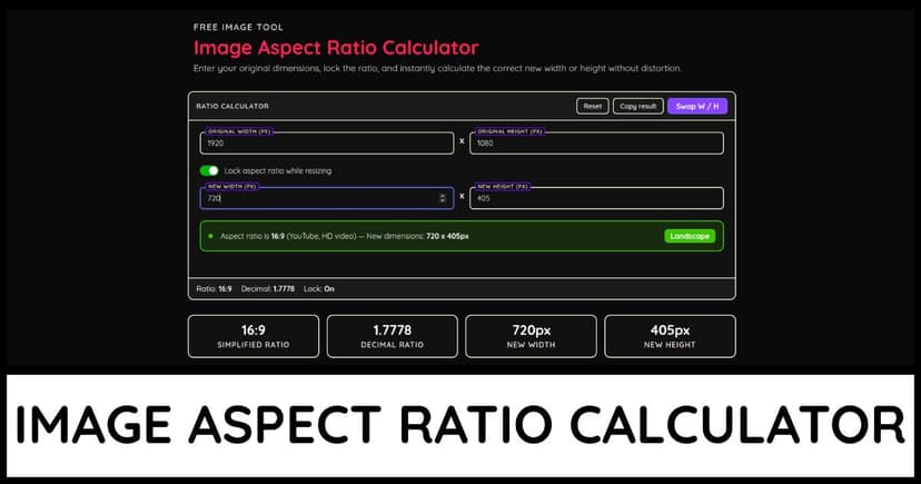 Image Aspect Ratio Calculator