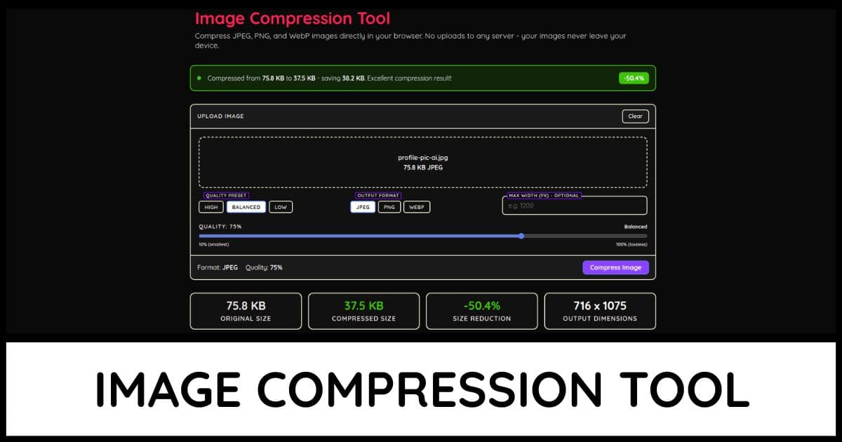 Image Compression Tool