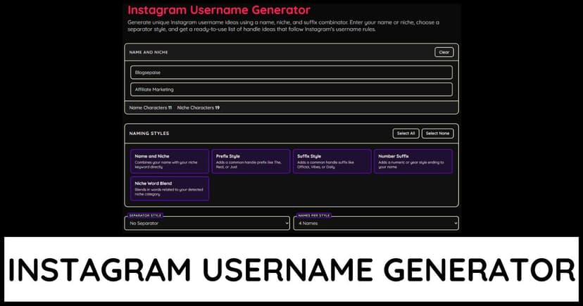 Instagram Username Generator