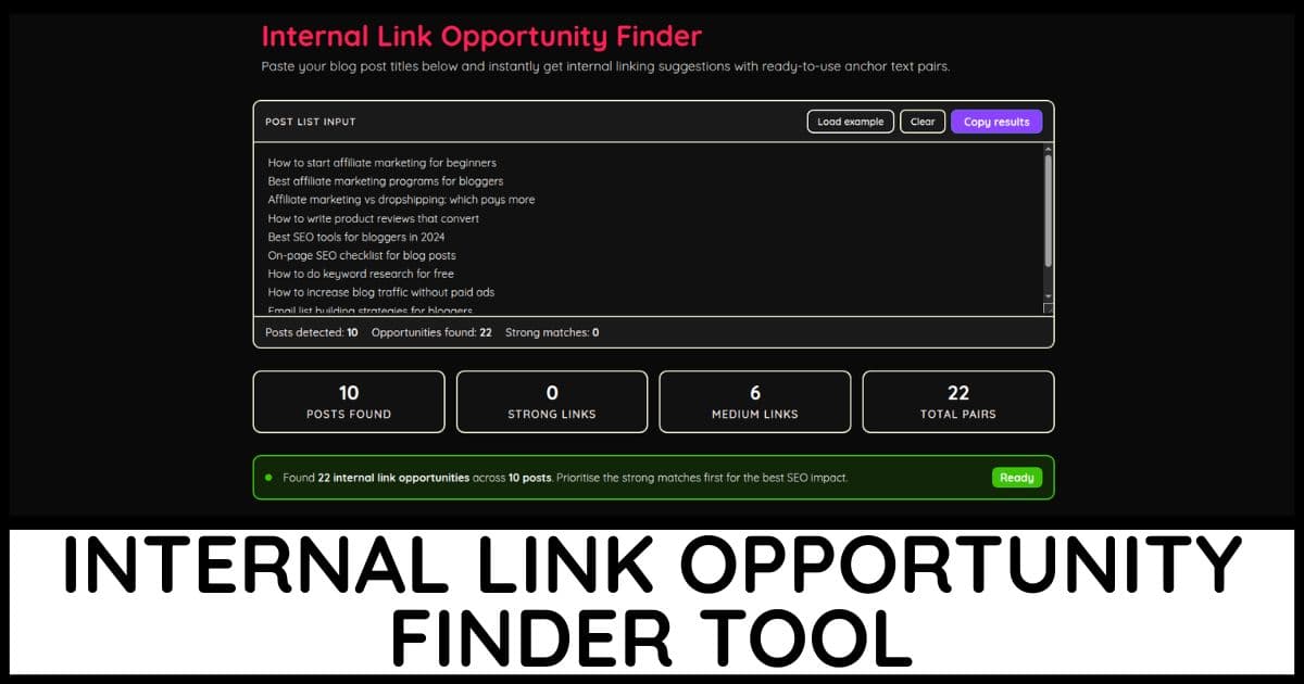 Internal Link Opportunity Finder