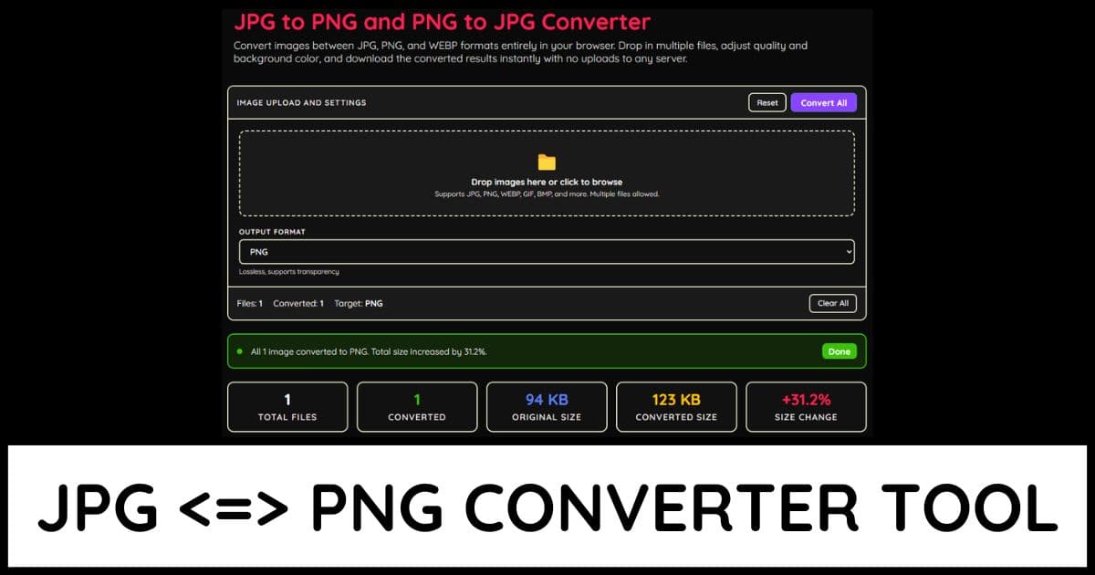 JPG To PNG & PNG To JPG Converter