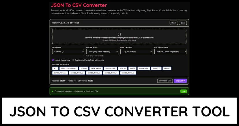 JSON To CSV Converter