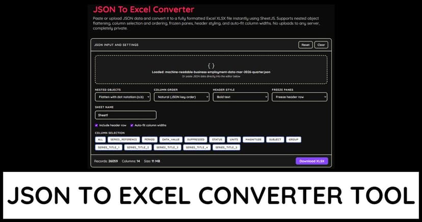 JSON To Excel Converter