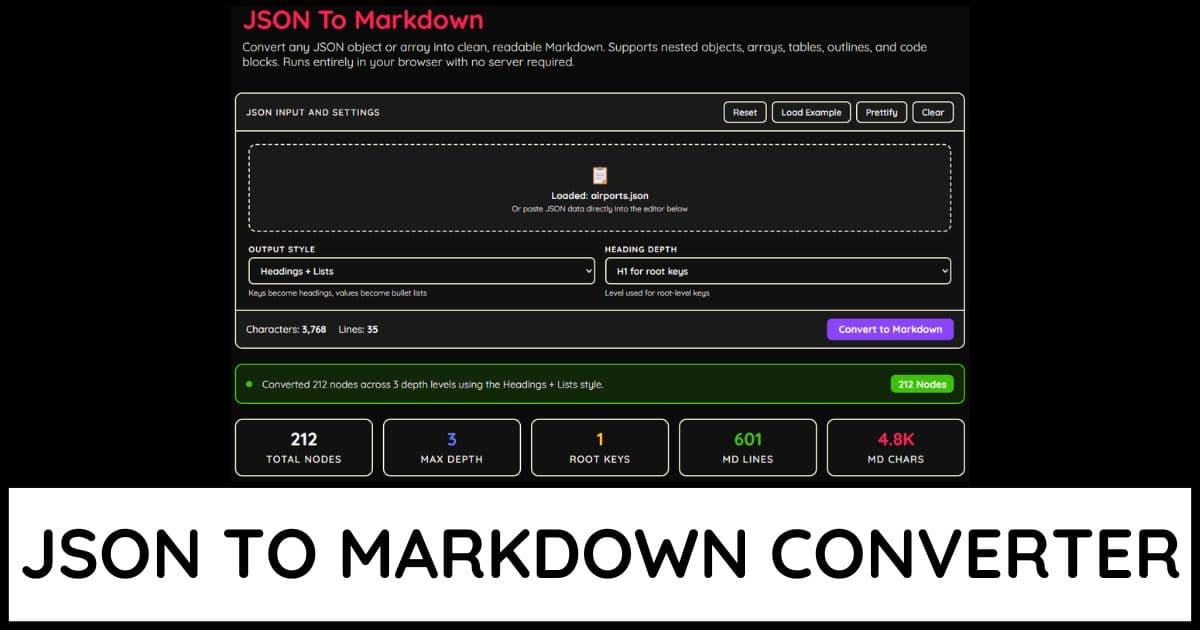 JSON to Markdown