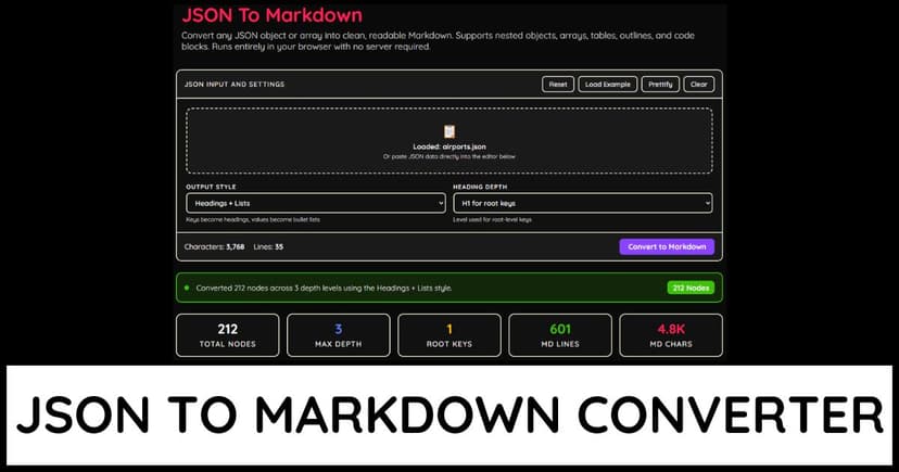 JSON to Markdown