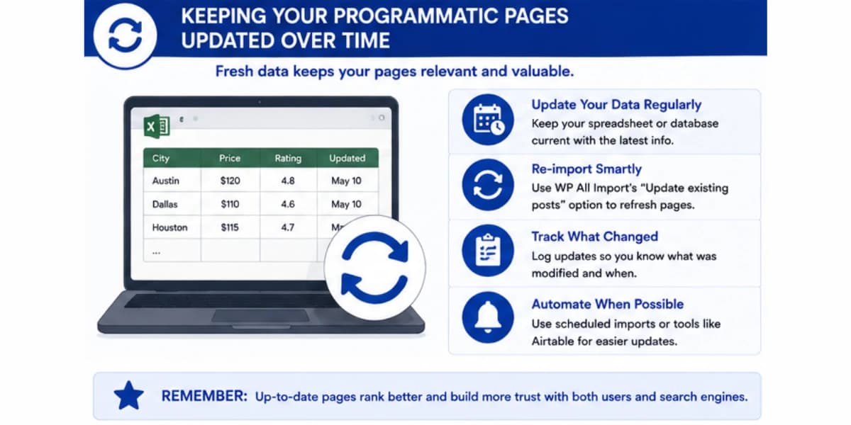 Keeping programmatic pages updated