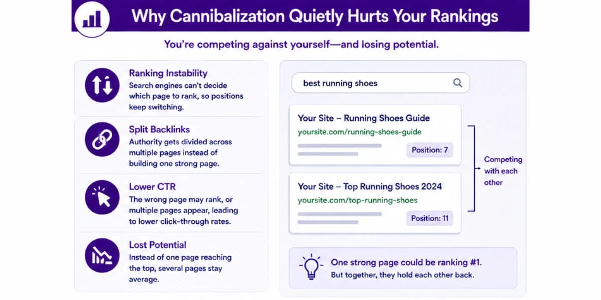 How keyword cannibalization hurts rankings