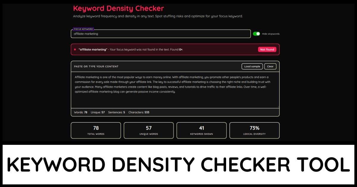 Keyword Density Checker