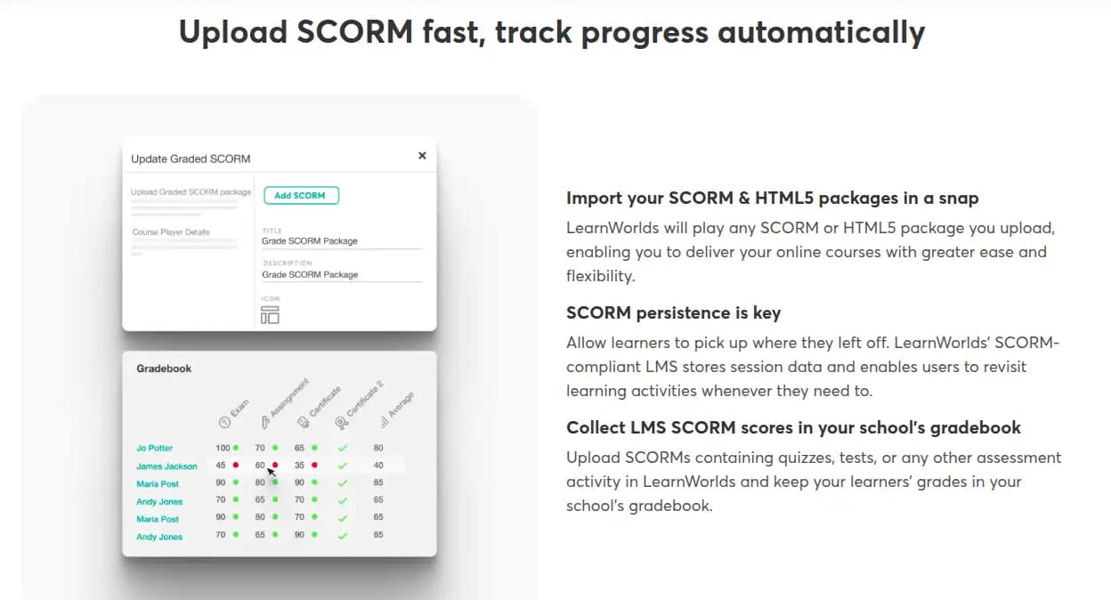 LearnWorlds SCORM Compliance